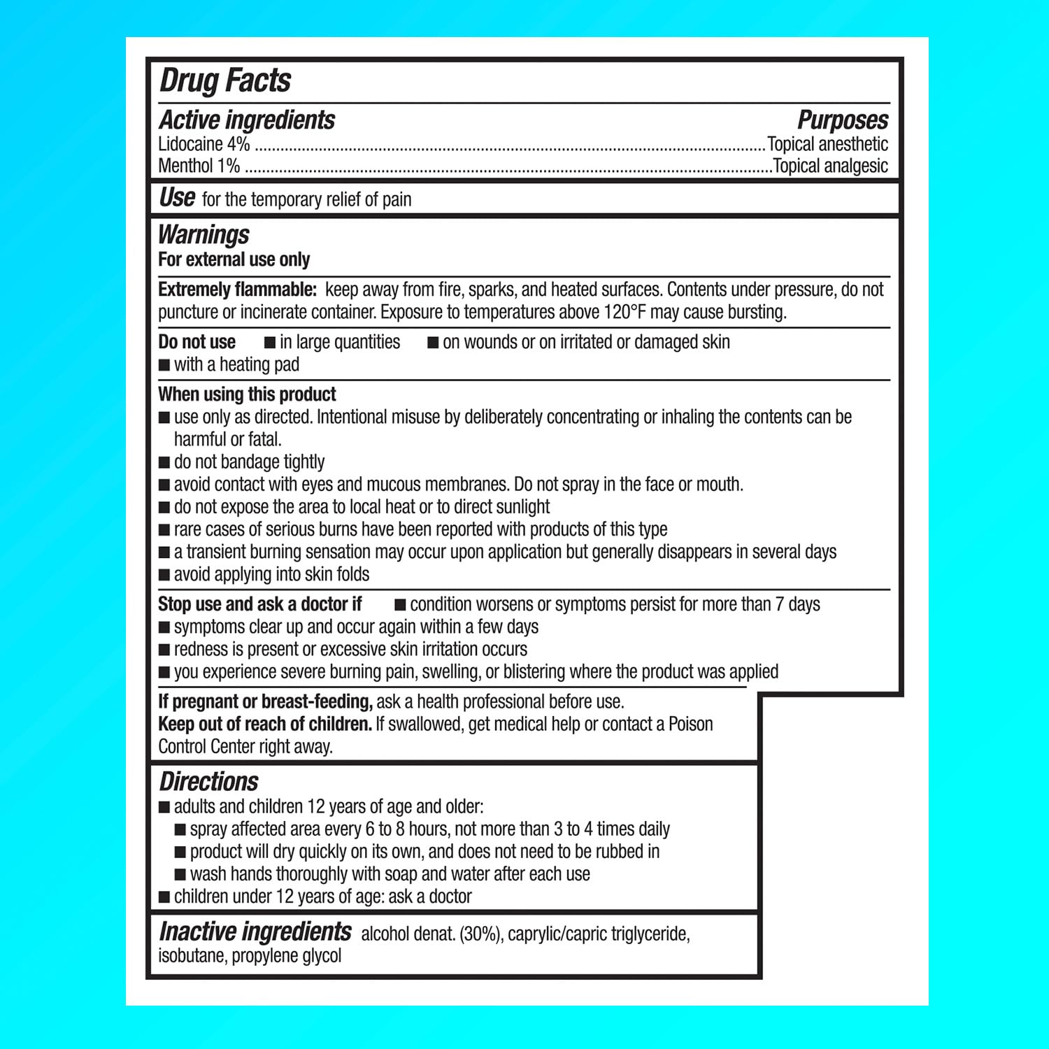 Icy Hot maximum strength topical anesthetic spray for backaches and strains.
