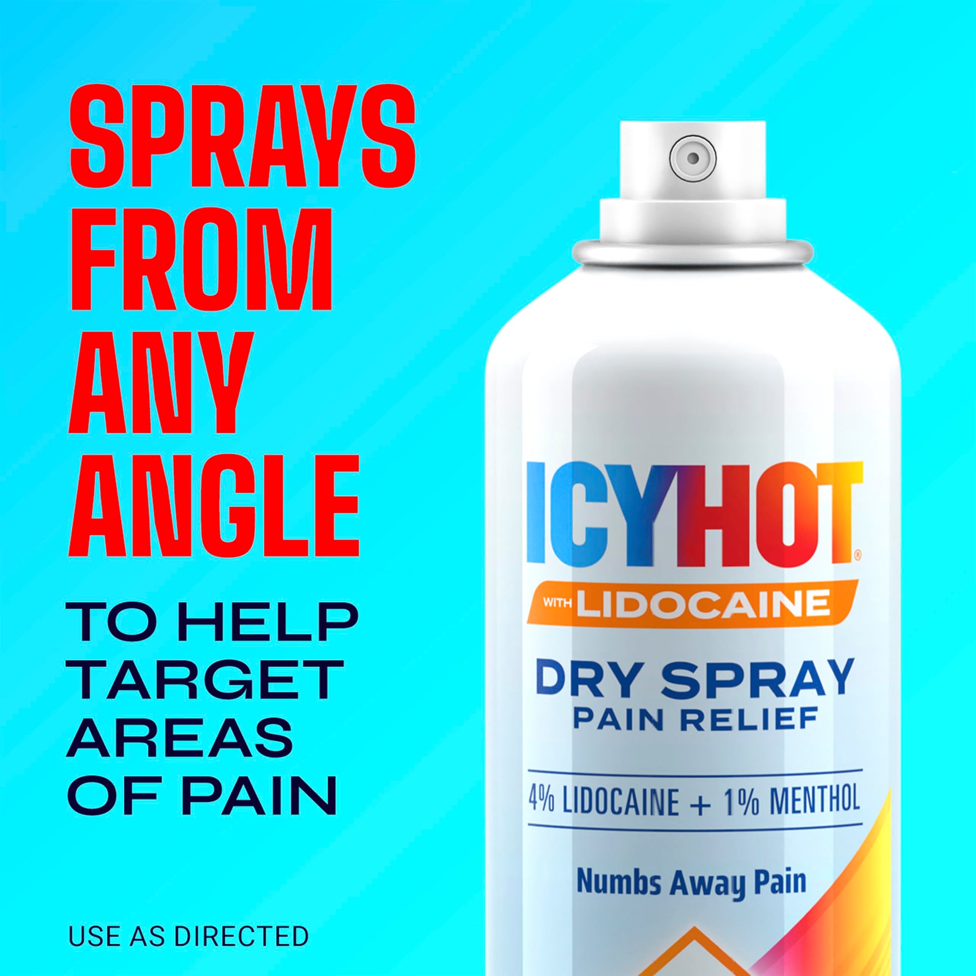 Close up of the nozzle on the Icy Hot maximum strength nerve relief spray.