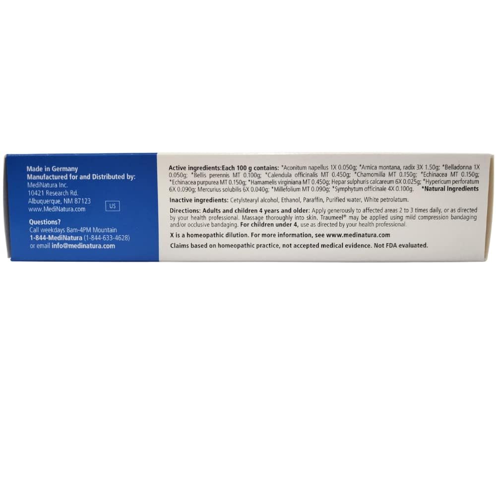 MediNatura Traumeel joint and muscle pain relief cream tube side profile