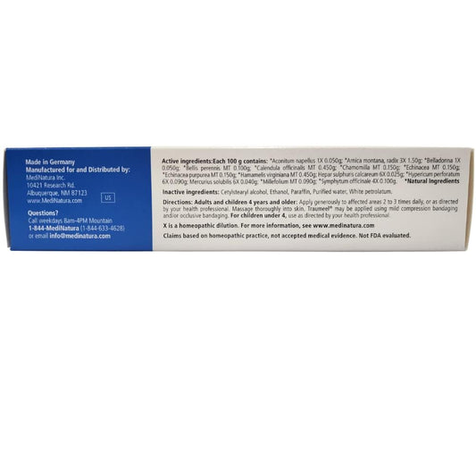 MediNatura Traumeel joint and muscle pain relief cream tube side profile