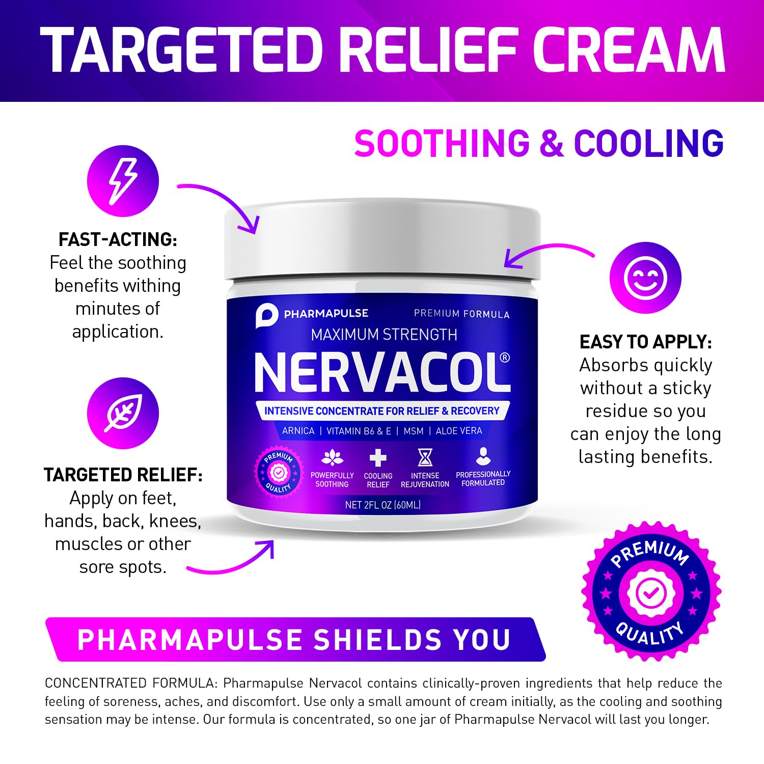 Pharmapulse maximum strength nerve therapy cream for feet and hands packaging