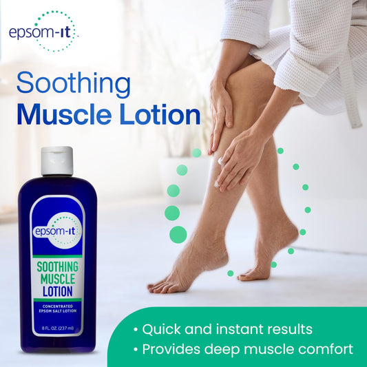 Epsom-It topical Epsom salt cream with arnica showing product ingredients and instructions.