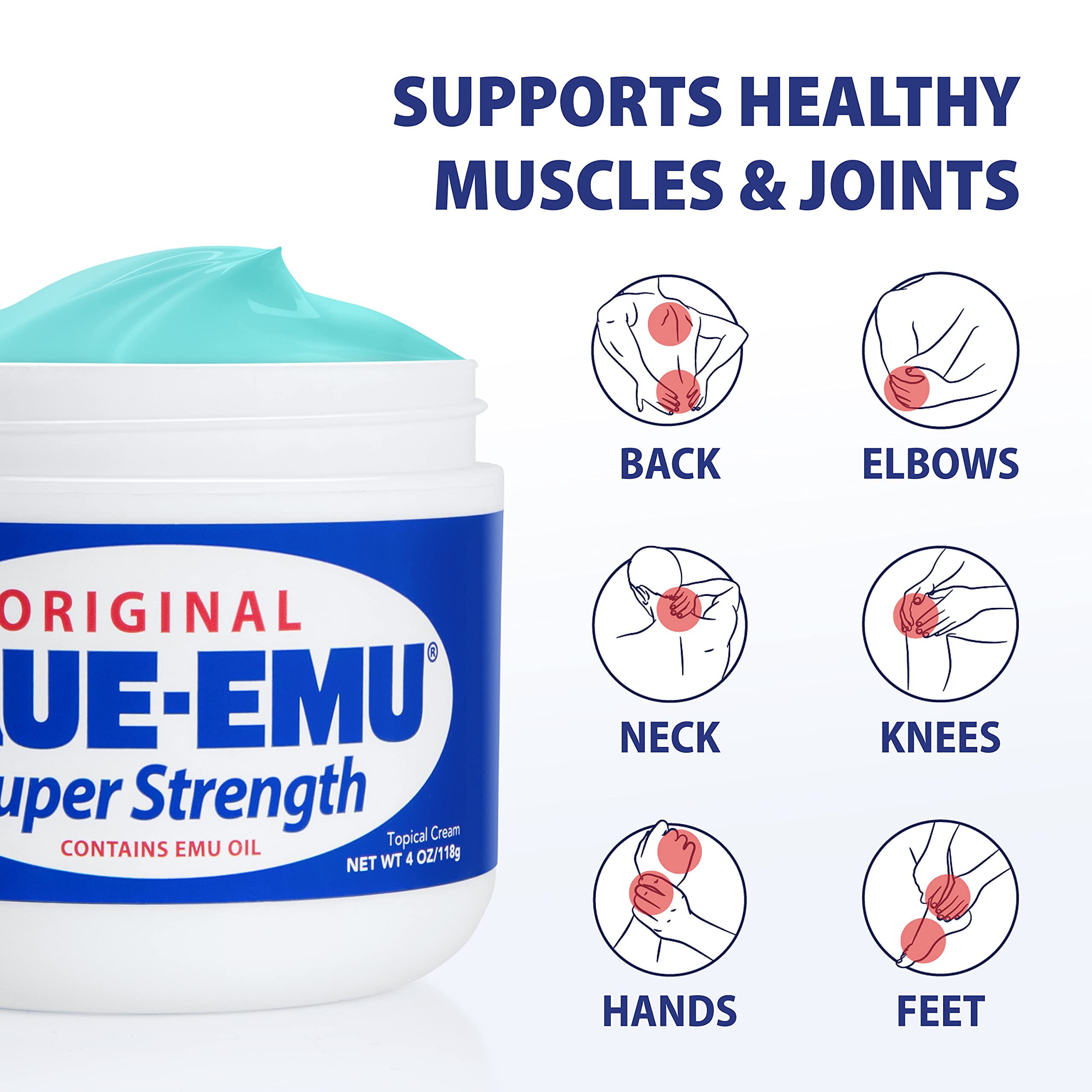 Authentic Blue-Emu USA imported joint support cream product label