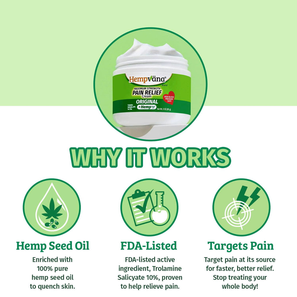 Hempvana pain relief cream with hemp seed oil for joints and muscles