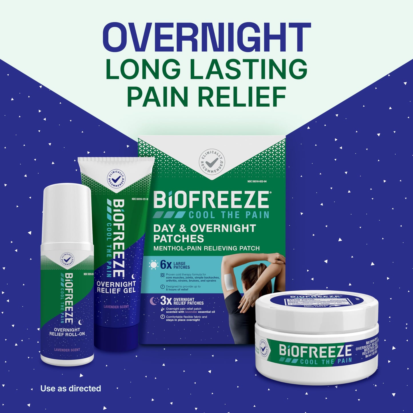 Biofreeze imported active menthol cooling patches box back panel