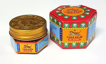 Tiger Balm Red 10g glass jar with authentic golden lid