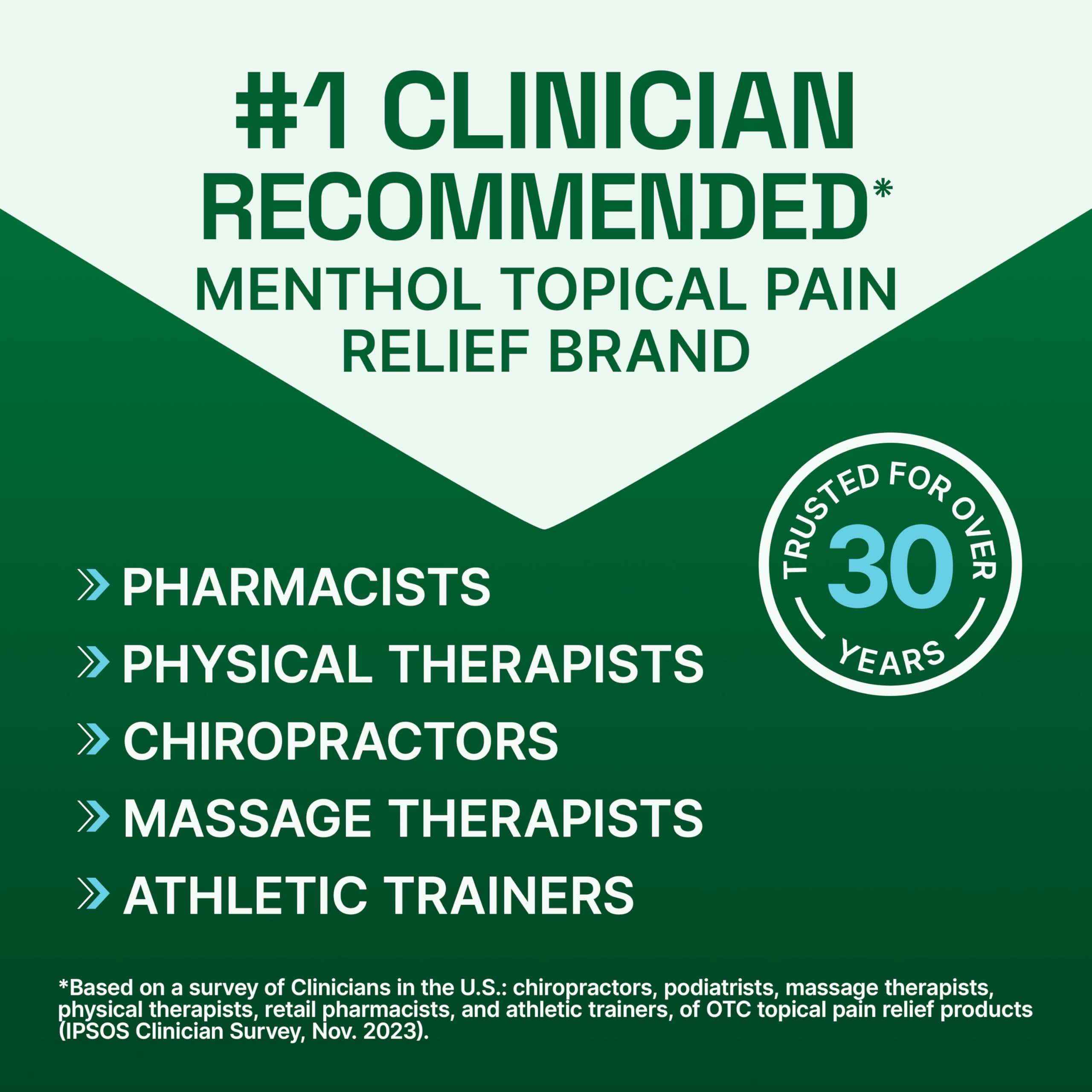 Biofreeze cooling cream jar for joint and muscle pain relief back label details