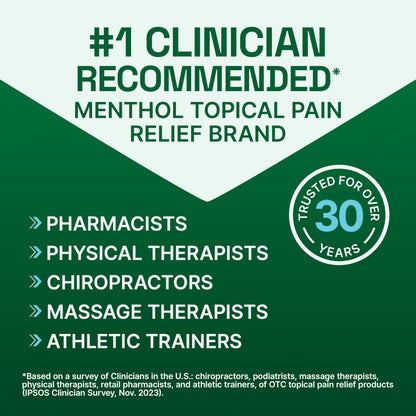 Biofreeze cooling cream jar for joint and muscle pain relief back label details