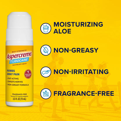 Aspercreme maximum strength topical analgesic liquid for muscle and joint backache relief