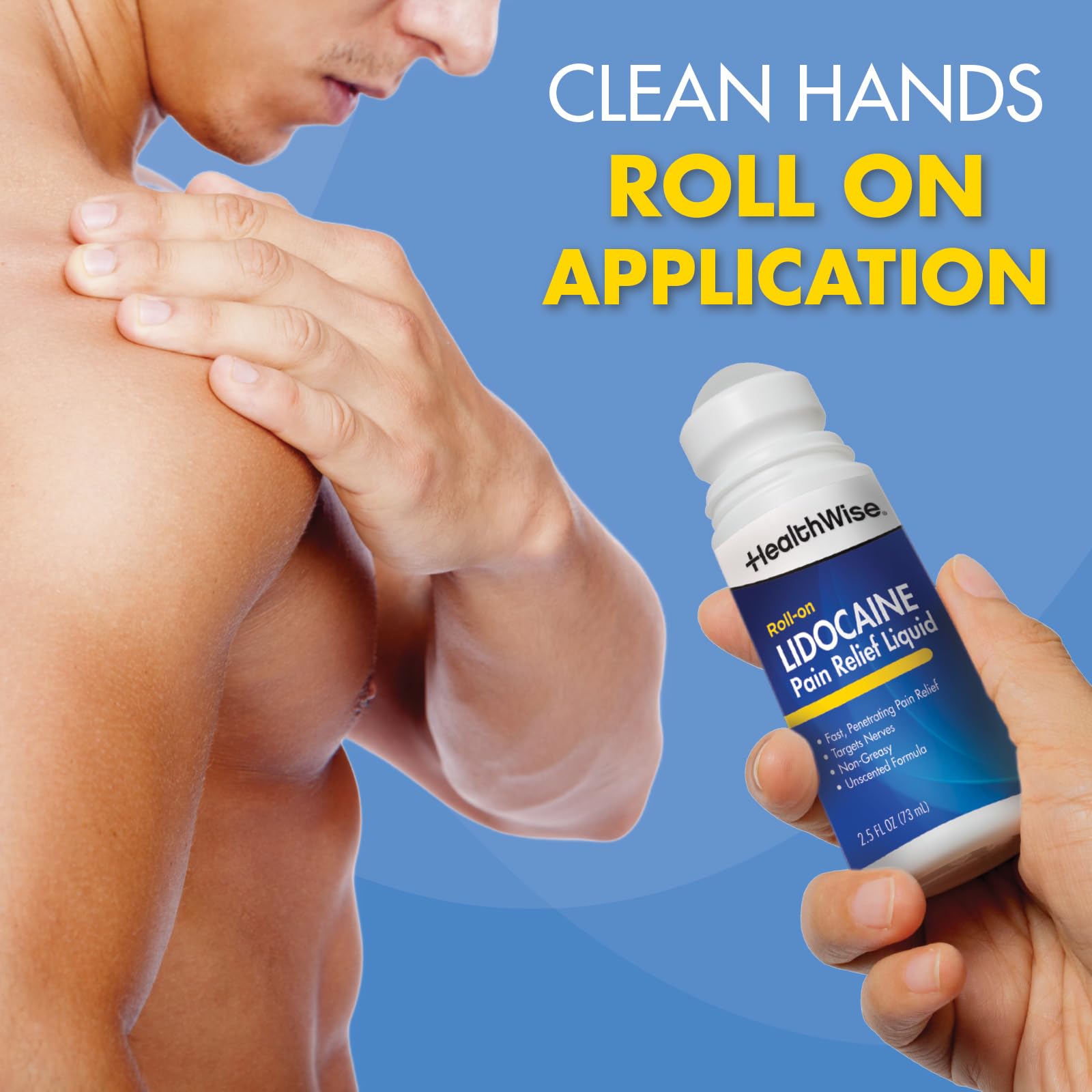 HealthWise topical anesthetic liquid roll on applicator close up details