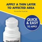 HealthWise non greasy unscented formula 73 milliliter roll on bottle view