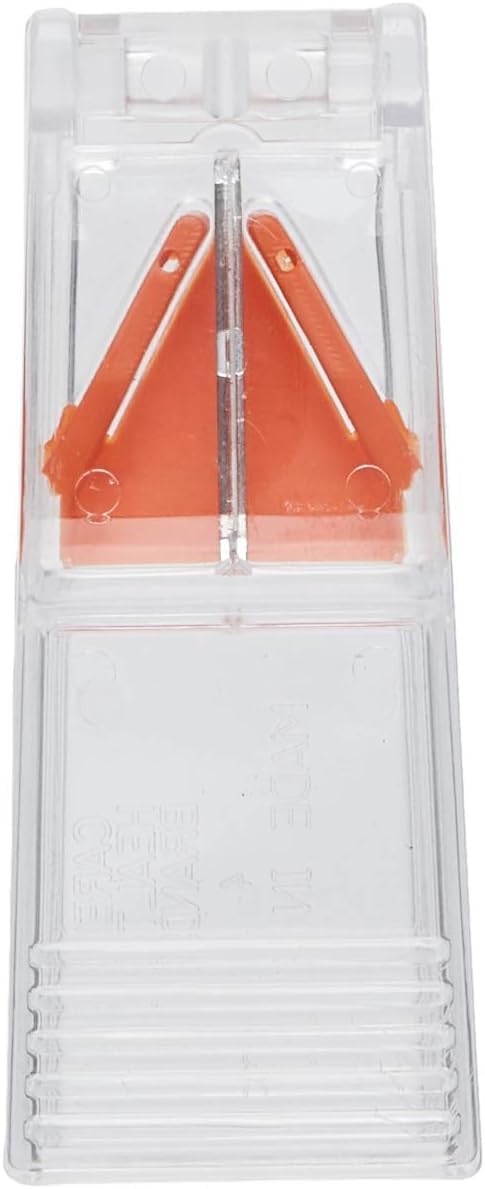 Side profile of the ergonomic contoured finger grips on the authentic USA imported pill cutter.