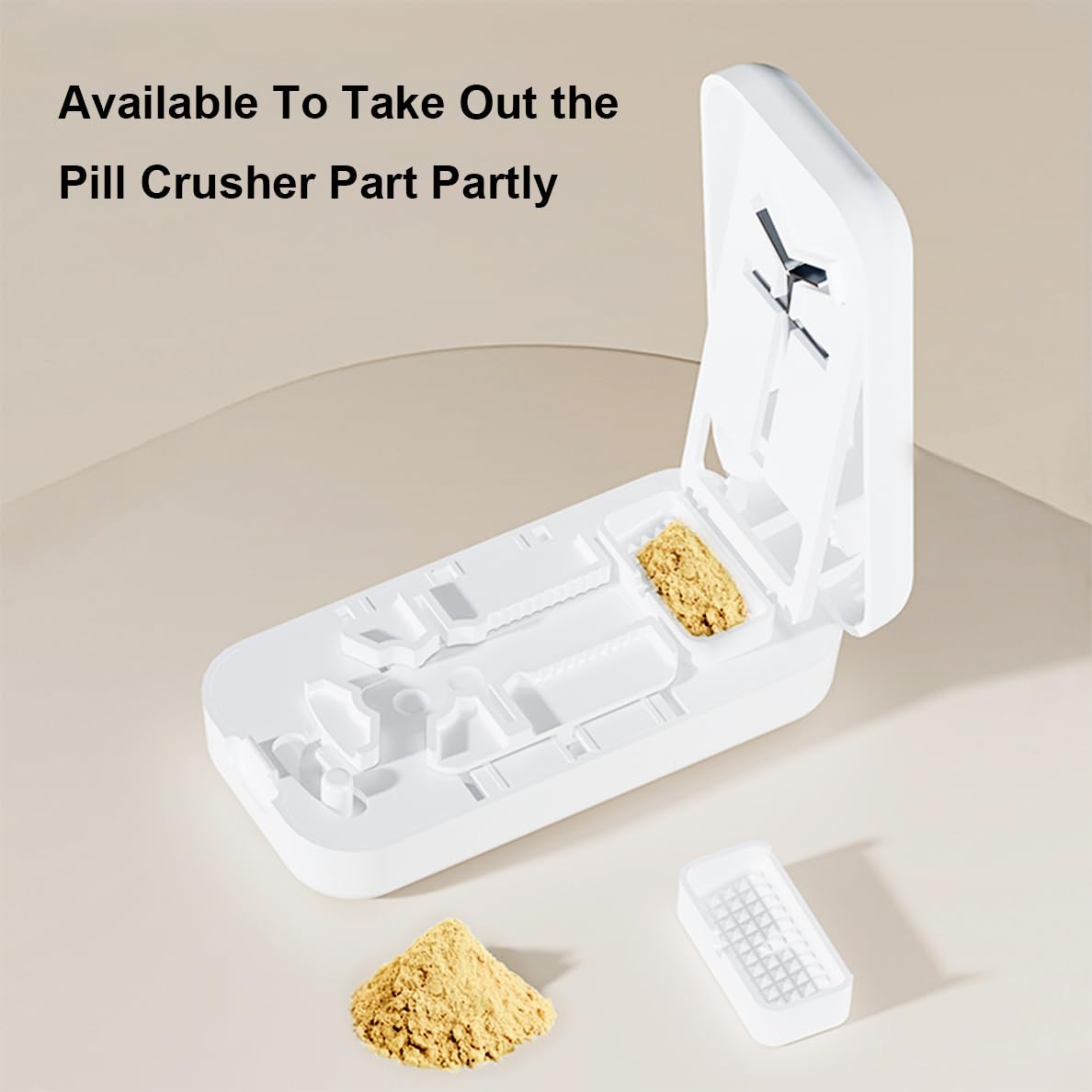 YULIKIKER pill organizer showcasing the built-in daily dose storage drawer