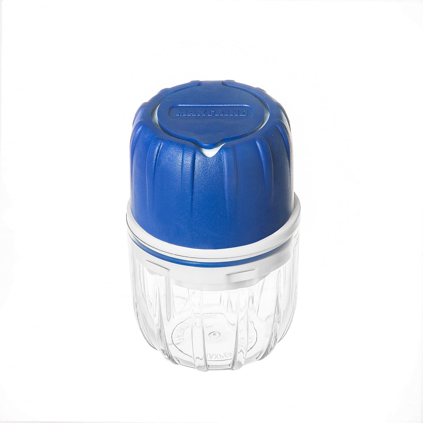MAXGRIND dual action medicine pulverizer showing anti slip rubberized grip ergonomics