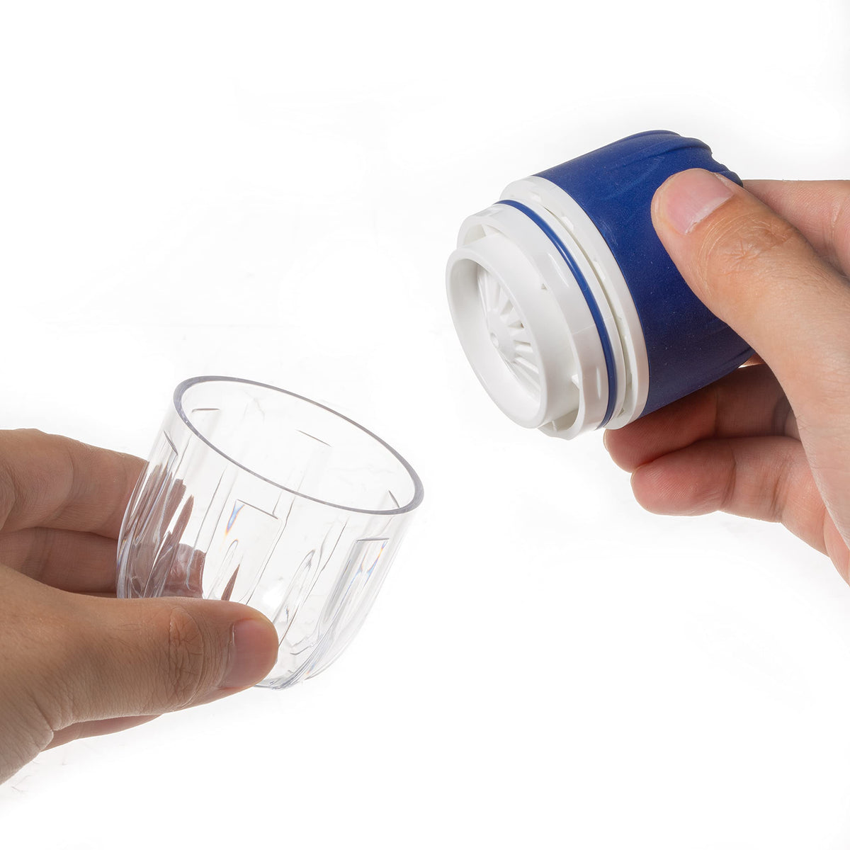 MAXGRIND imported medical pill grinder with clear bottom collection cup for easy viewing