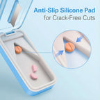 DEPAD dual guide bars centering small pills for precise cutting