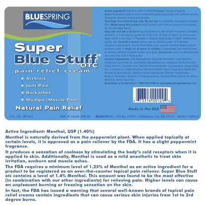Super Blue Stuff topical analgesic cream roll on applicator for arthritis care.