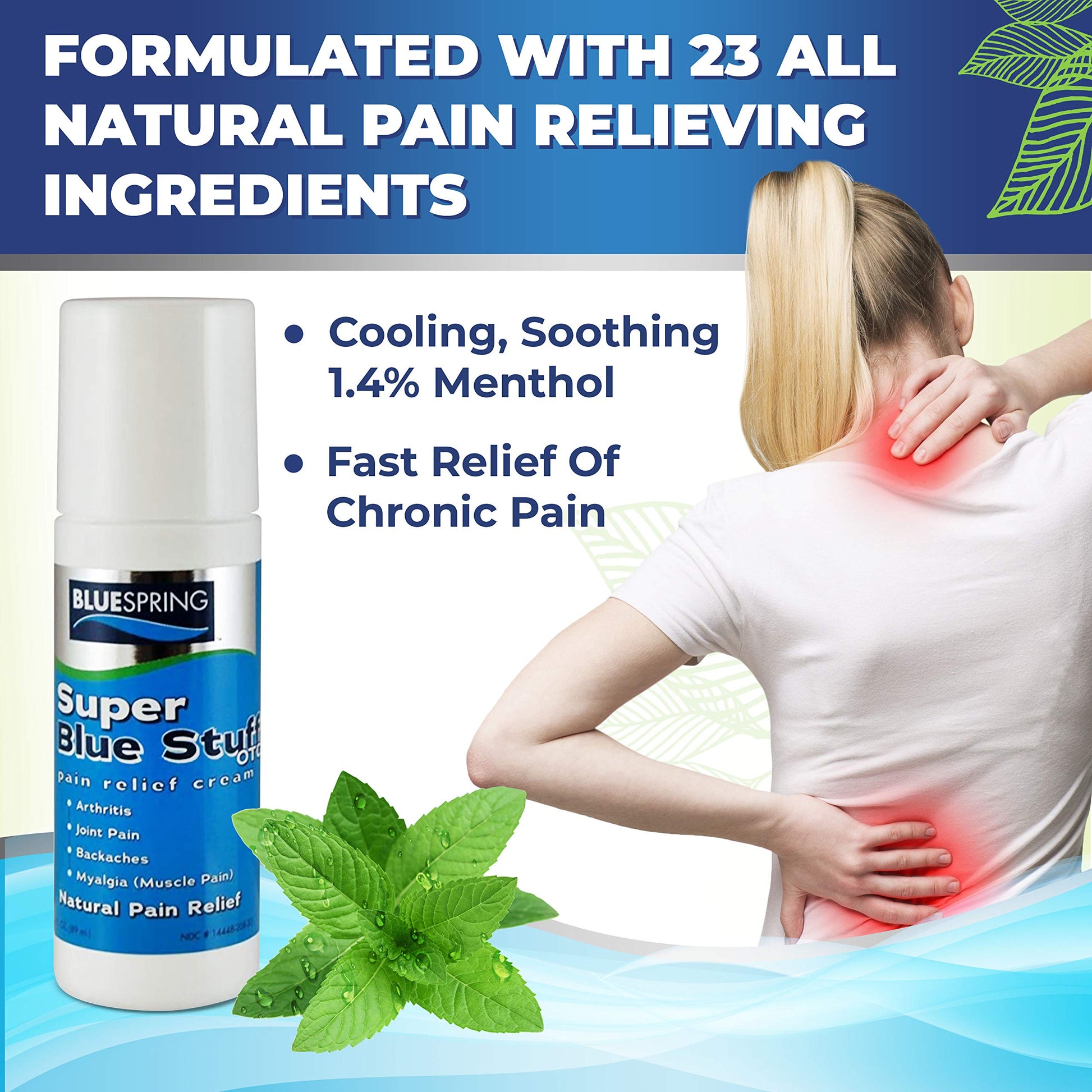 Emu Therapy pain relief rub with emu oil and menthol ingredients list.