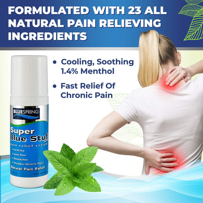 Emu Therapy pain relief rub with emu oil and menthol ingredients list.