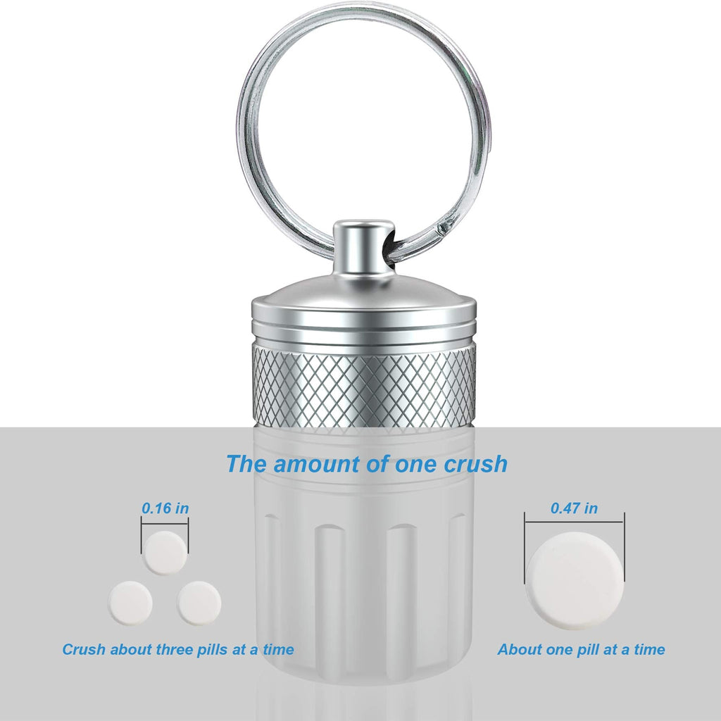 MEECN waterproof vitamin container with rubber O-ring seal and attached keychain clip