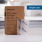 Transparent latex free pill crushing pouches preventing cross contamination of powder