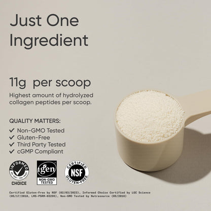 Sports Research hydrolyzed collagen protein powder nutrition facts panel side view