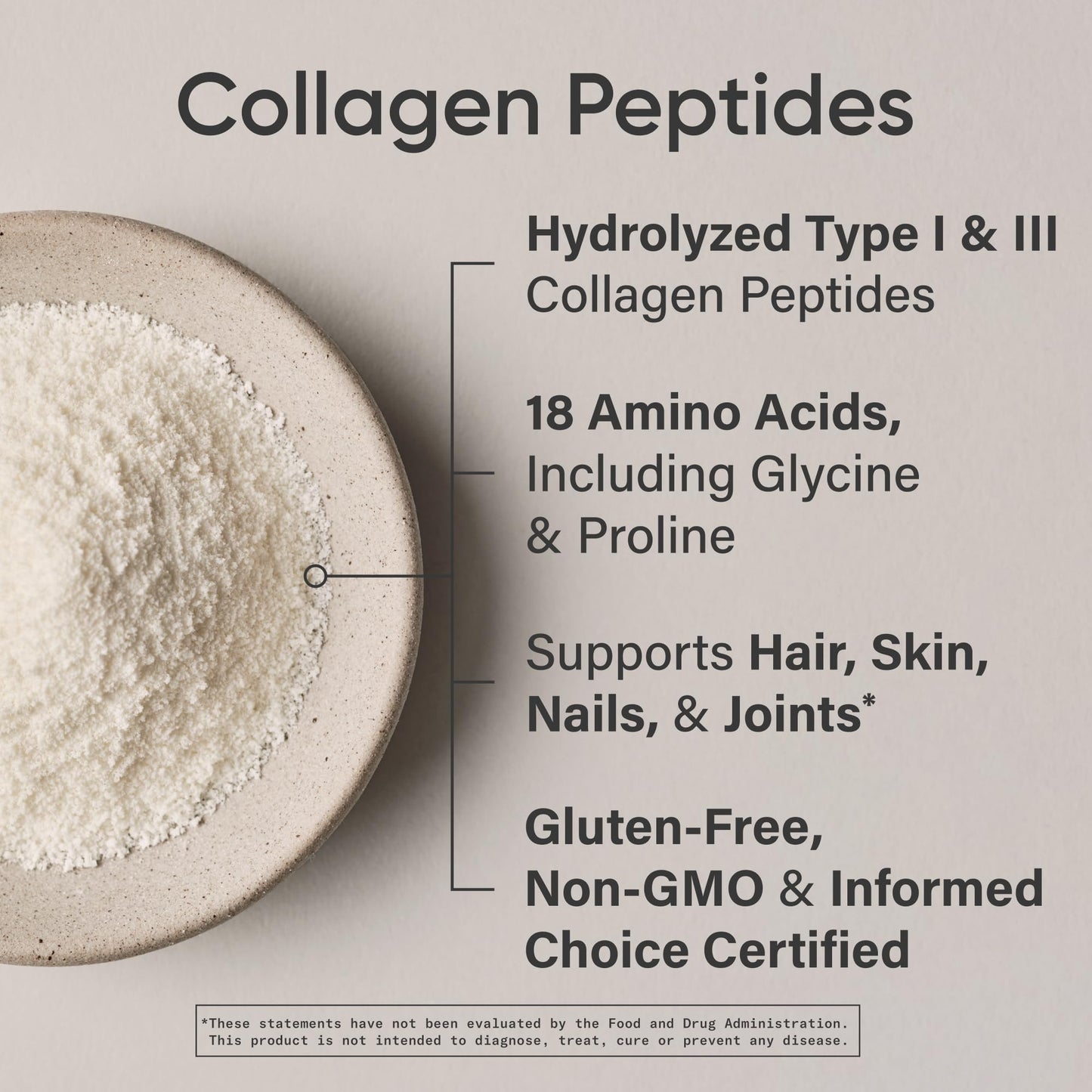 Sports Research unflavored collagen peptides being scooped out of the tub