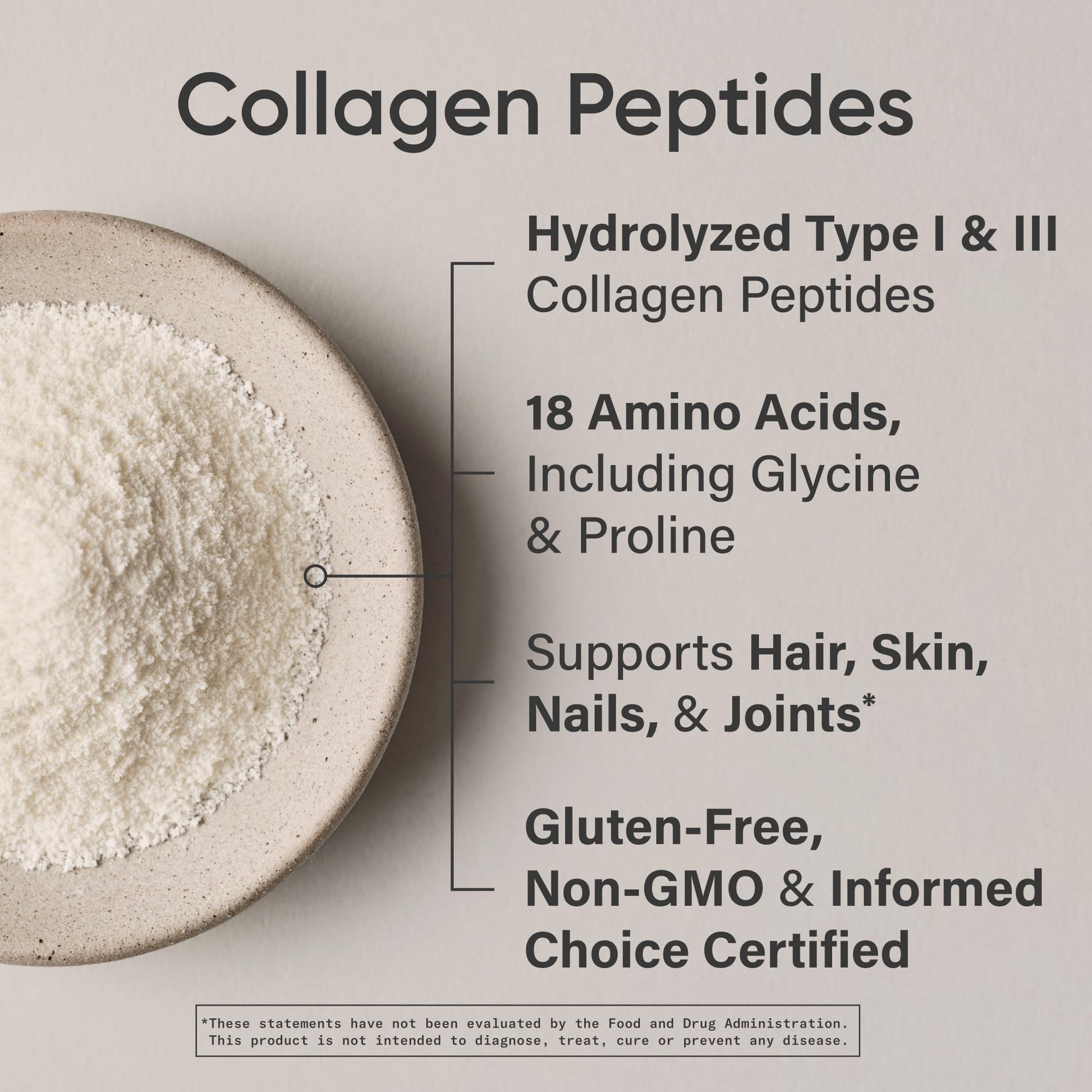 Sports Research unflavored collagen peptides being scooped out of the tub