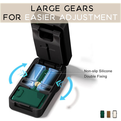Step by step demonstration of lining up tablets and pressing the lid