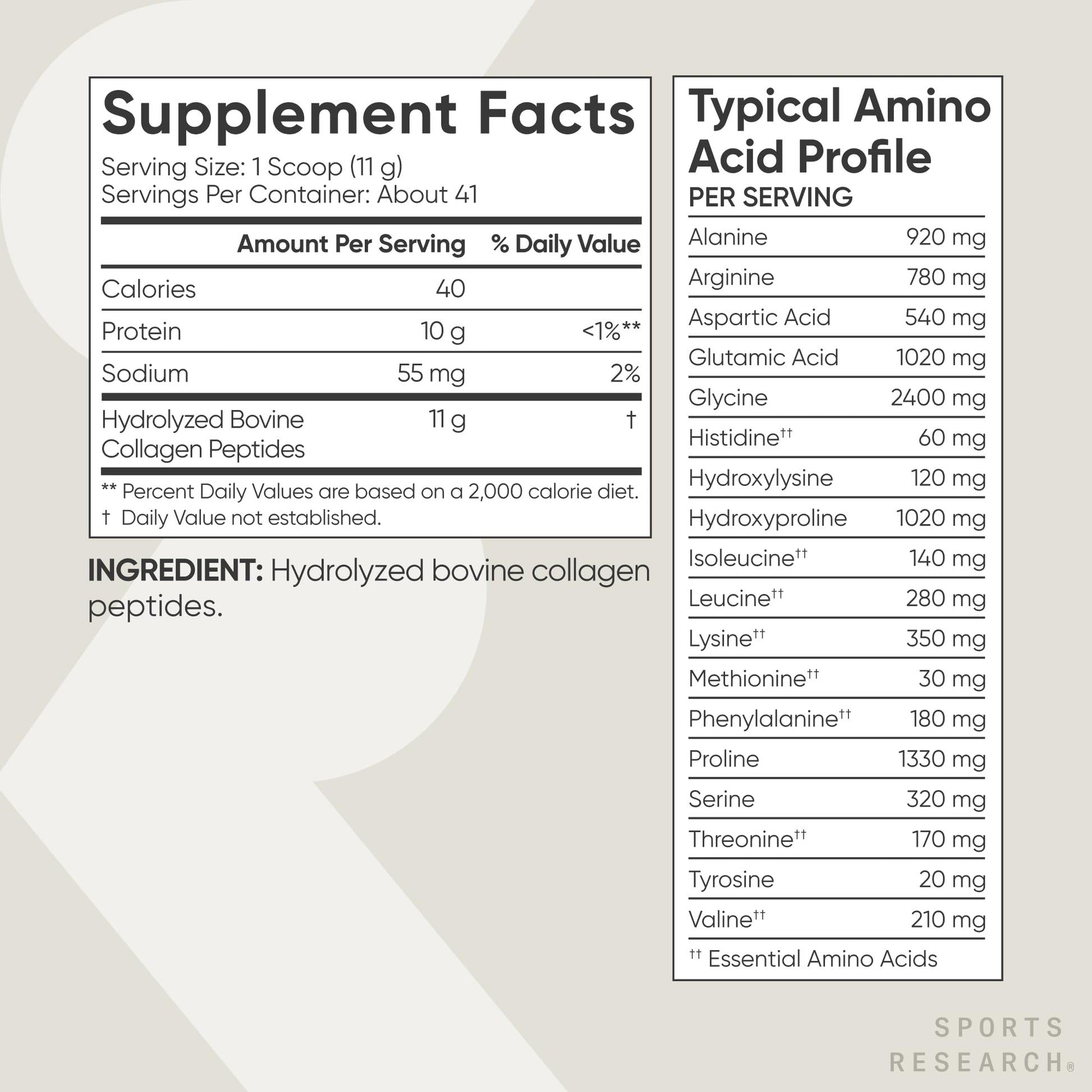 Sports Research certified paleo friendly non GMO gluten free collagen labels