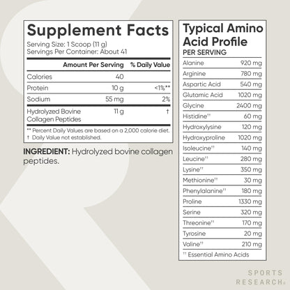 Sports Research certified paleo friendly non GMO gluten free collagen labels