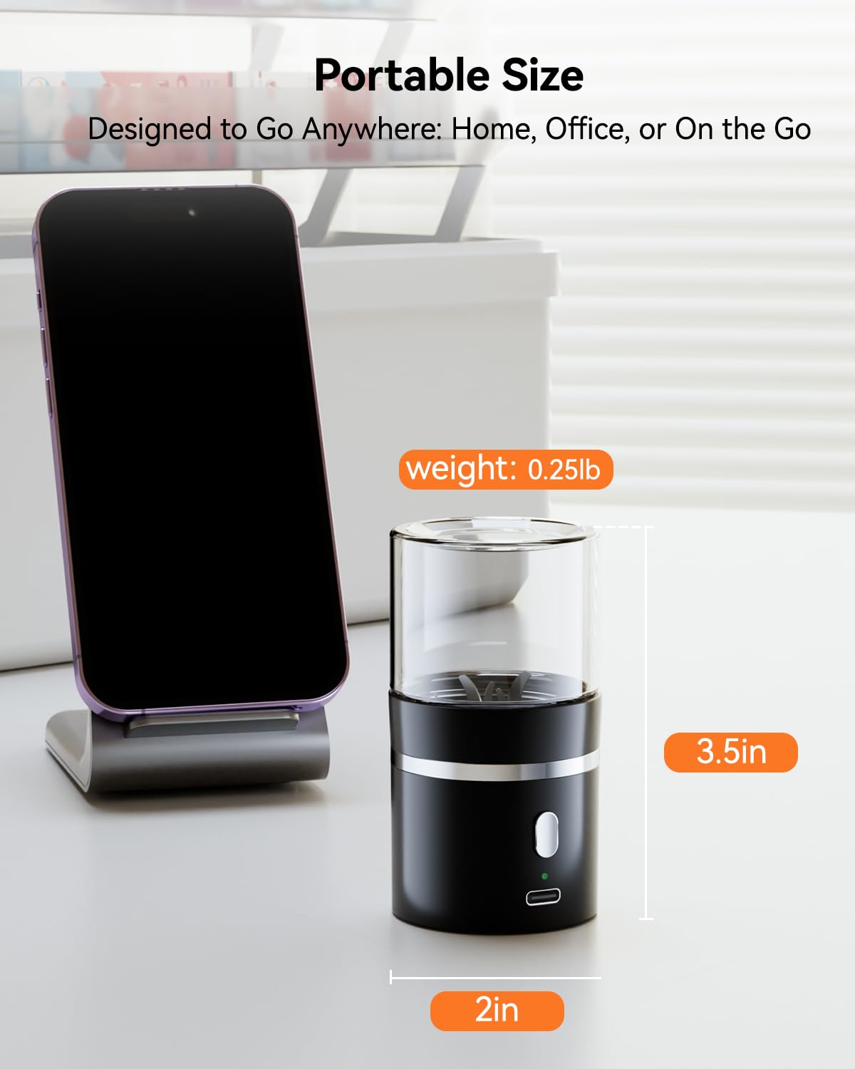 Demonstration of the safety lock system on the transparent glass jar of the automatic pill pulverizer.