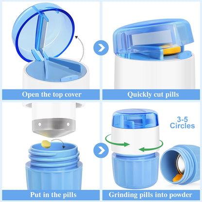 Fullicon portable pill grinder chamber demonstrating fine powder pulverization mechanism.