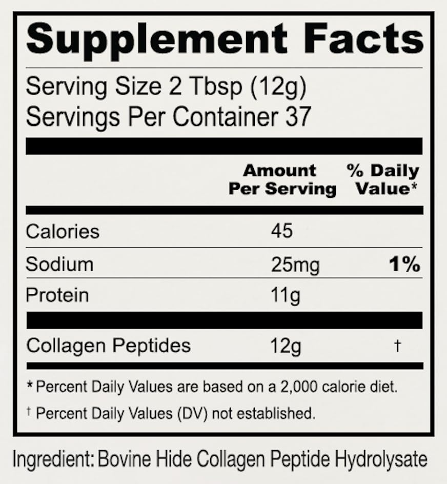 Scoop of unflavored bovine collagen peptides highlighting its fine dissolvable texture.
