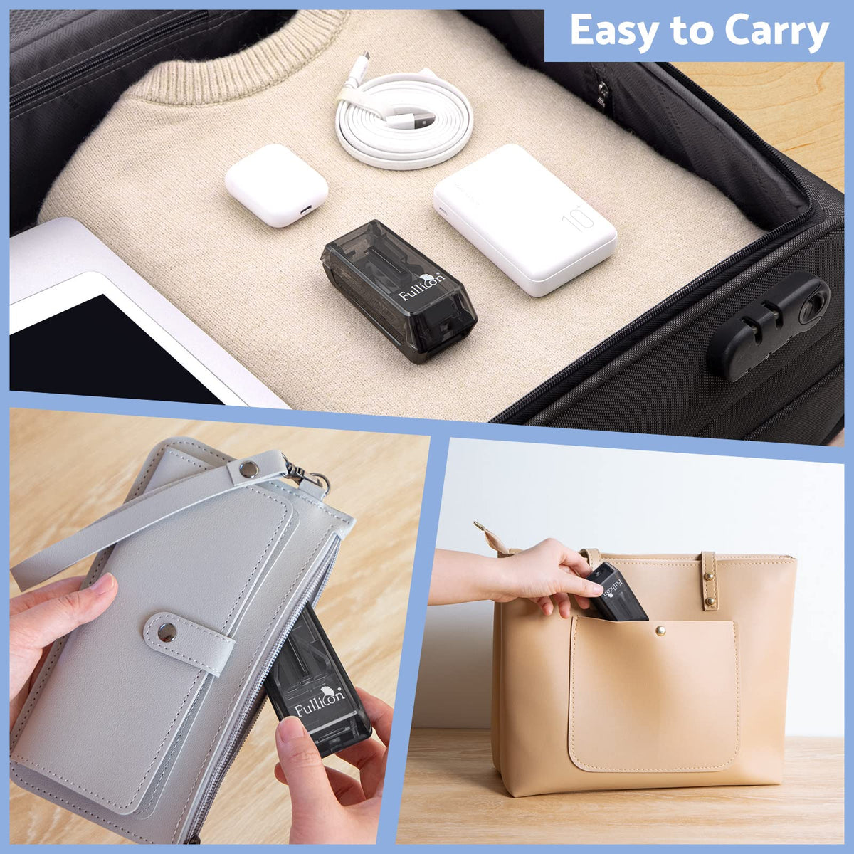Fullicon compact portable travel medicine cutter kit for home and office