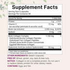 Micro Ingredients Multi Collagen Pills bottle displaying supplement facts list and dosage recommendations.