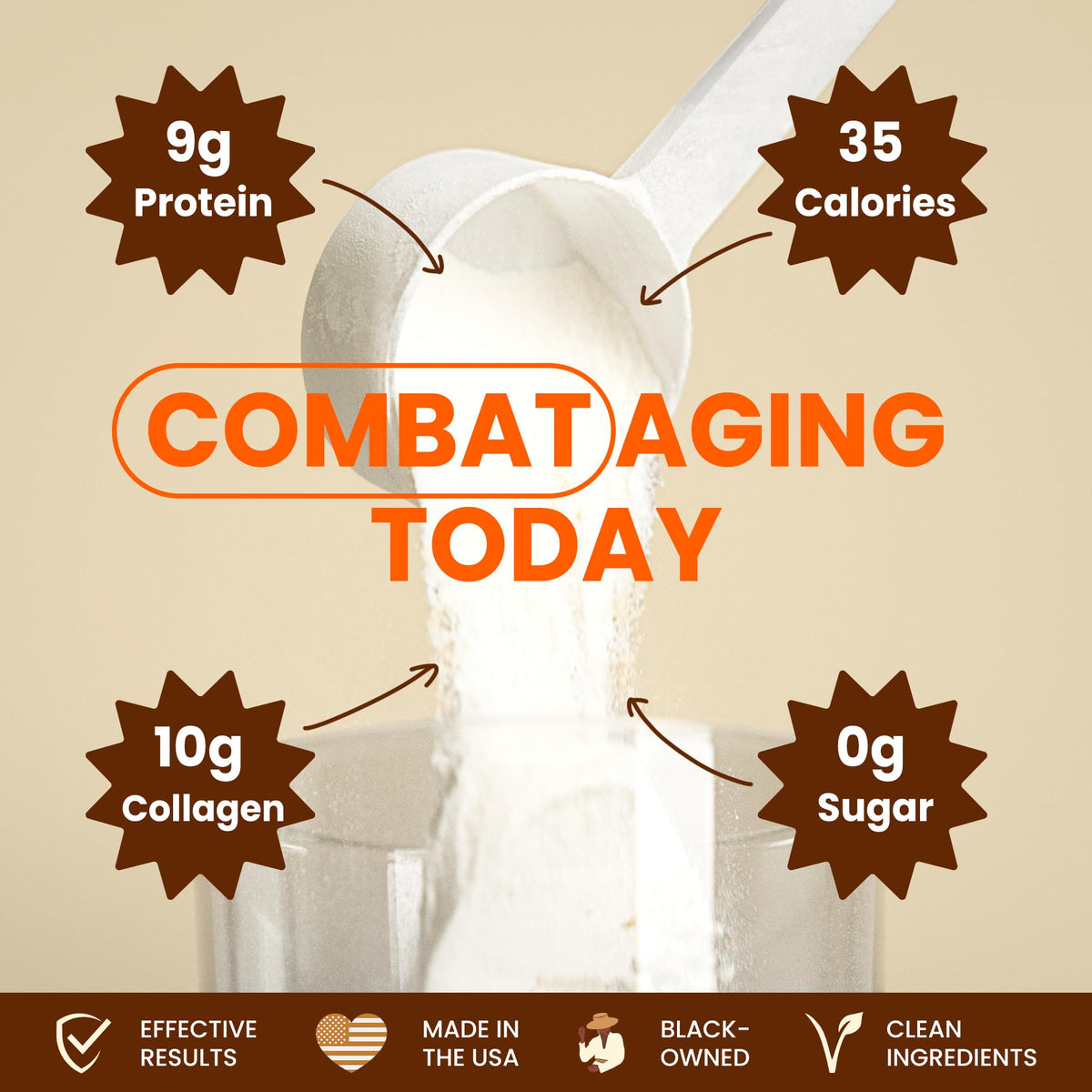 Premium grass fed Types I and III bovine collagen peptides powder by Black Girl Vitamins