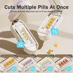 Mini cleaning brush clearing medication powder from the stainless steel blade