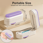 Non slip silicone base stabilizing the purple multi tablet cutter on counter