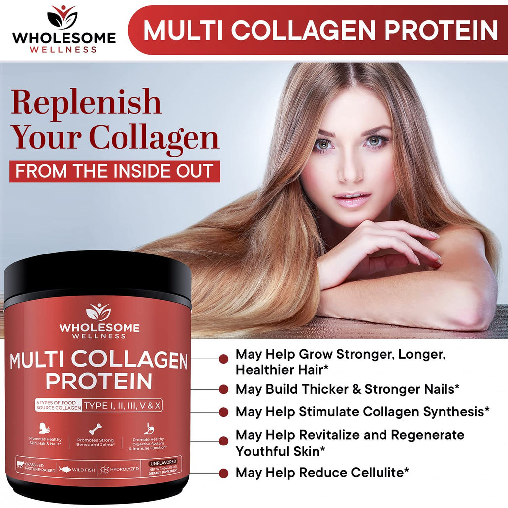Authentic imported USA skincare and joint health collagen powder container with non GMO seals