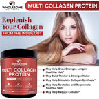 Authentic imported USA skincare and joint health collagen powder container with non GMO seals