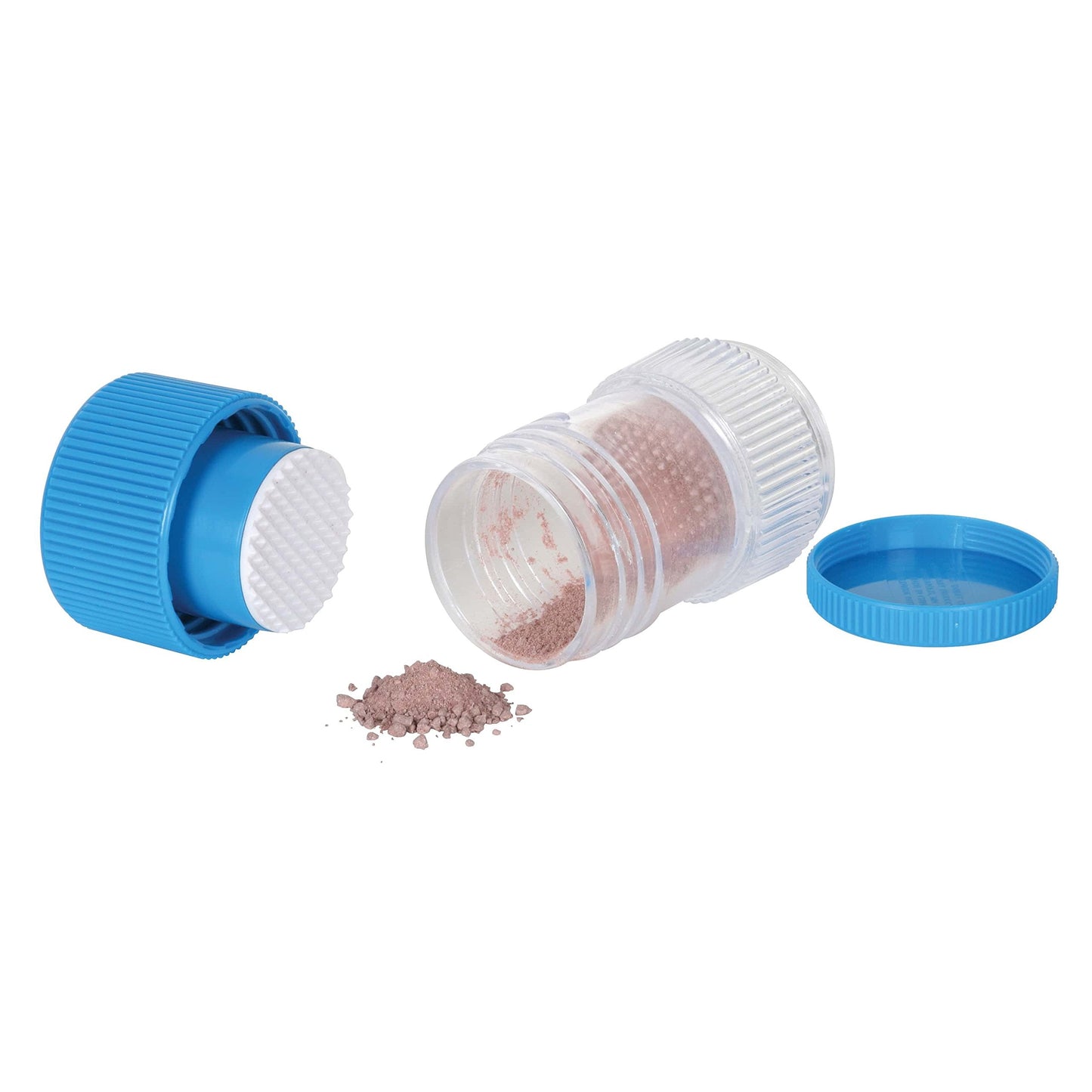 EZY DOSE pill crusher side angle highlighting the built-in storage container.