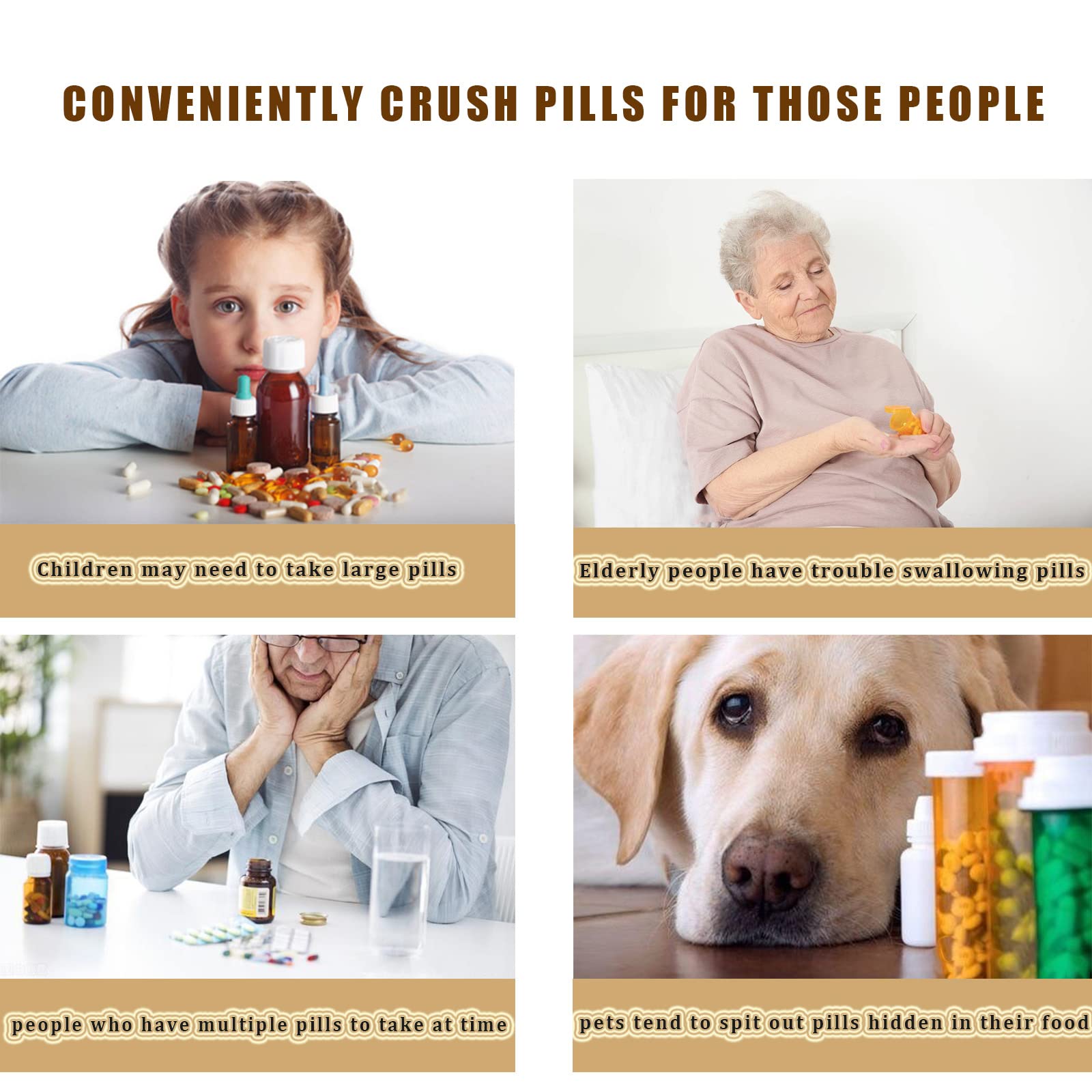 Compact electronic pill pulverizer for elderly care and pet supplements