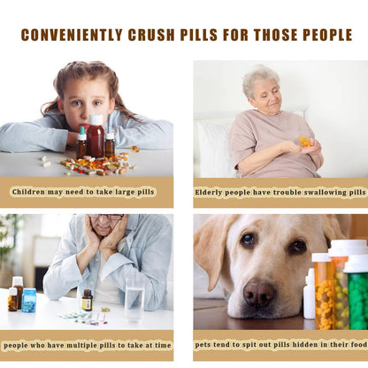 Compact electronic pill pulverizer for elderly care and pet supplements