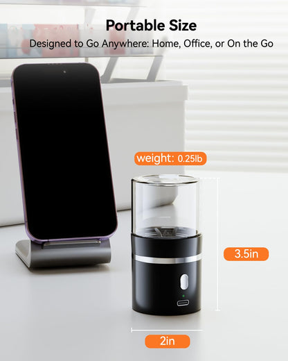 Travel friendly automatic vitamin crusher with twelve durable stainless steel blades