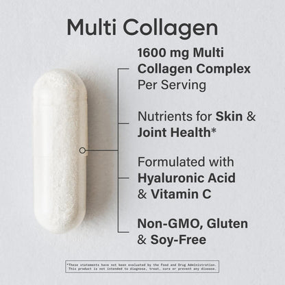 Sports Research Multi Collagen dietary supplement packaging showing hydrolyzed peptide ingredients label.