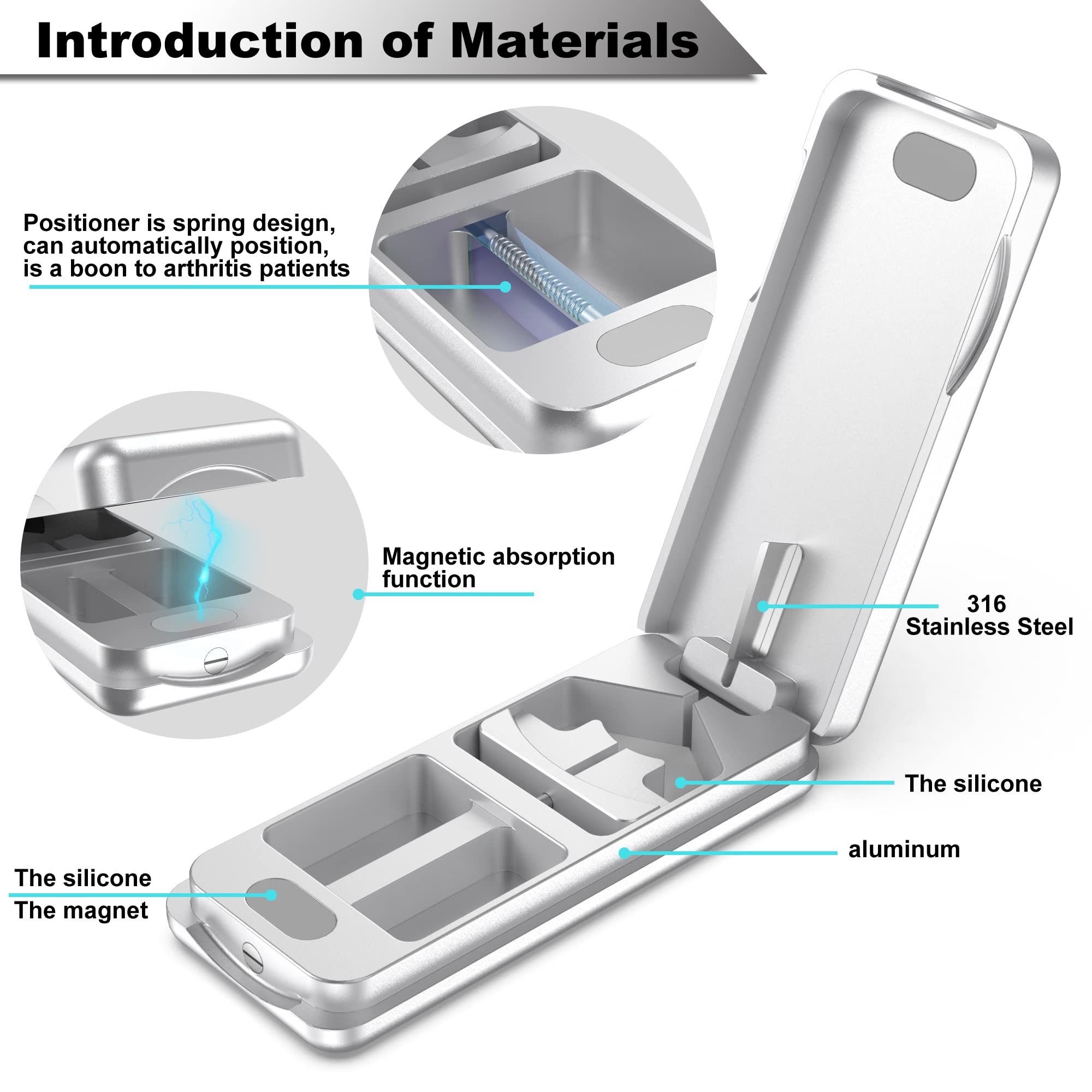 JEINAPA premium tablet cutter showing the 316L stainless steel blade