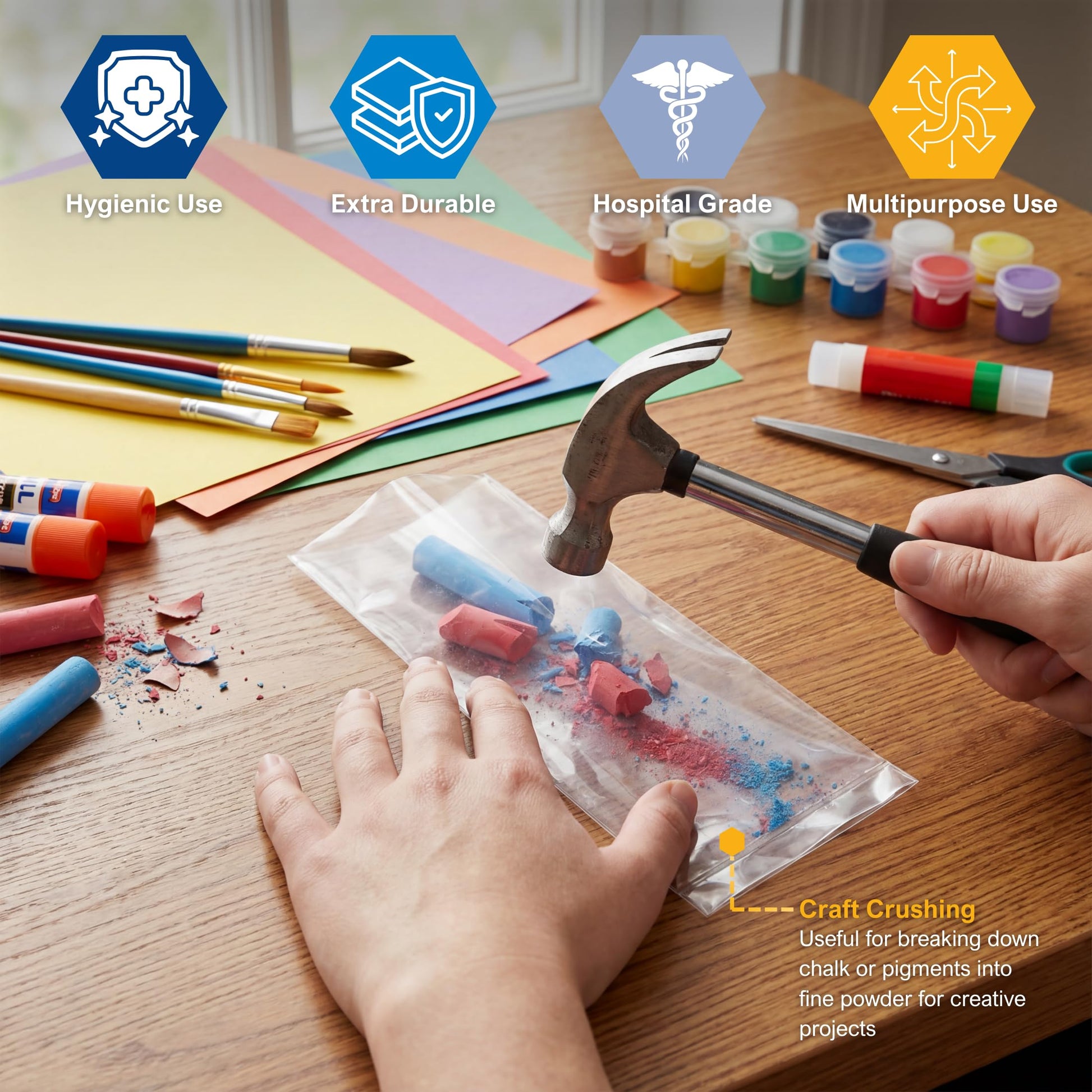 Premium quality plastic pill pouches preventing cross contamination during tablet grinding