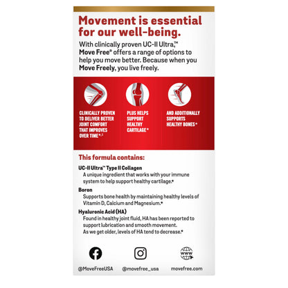 Move Free Triple Action joint support supplement authentic USA import packaging