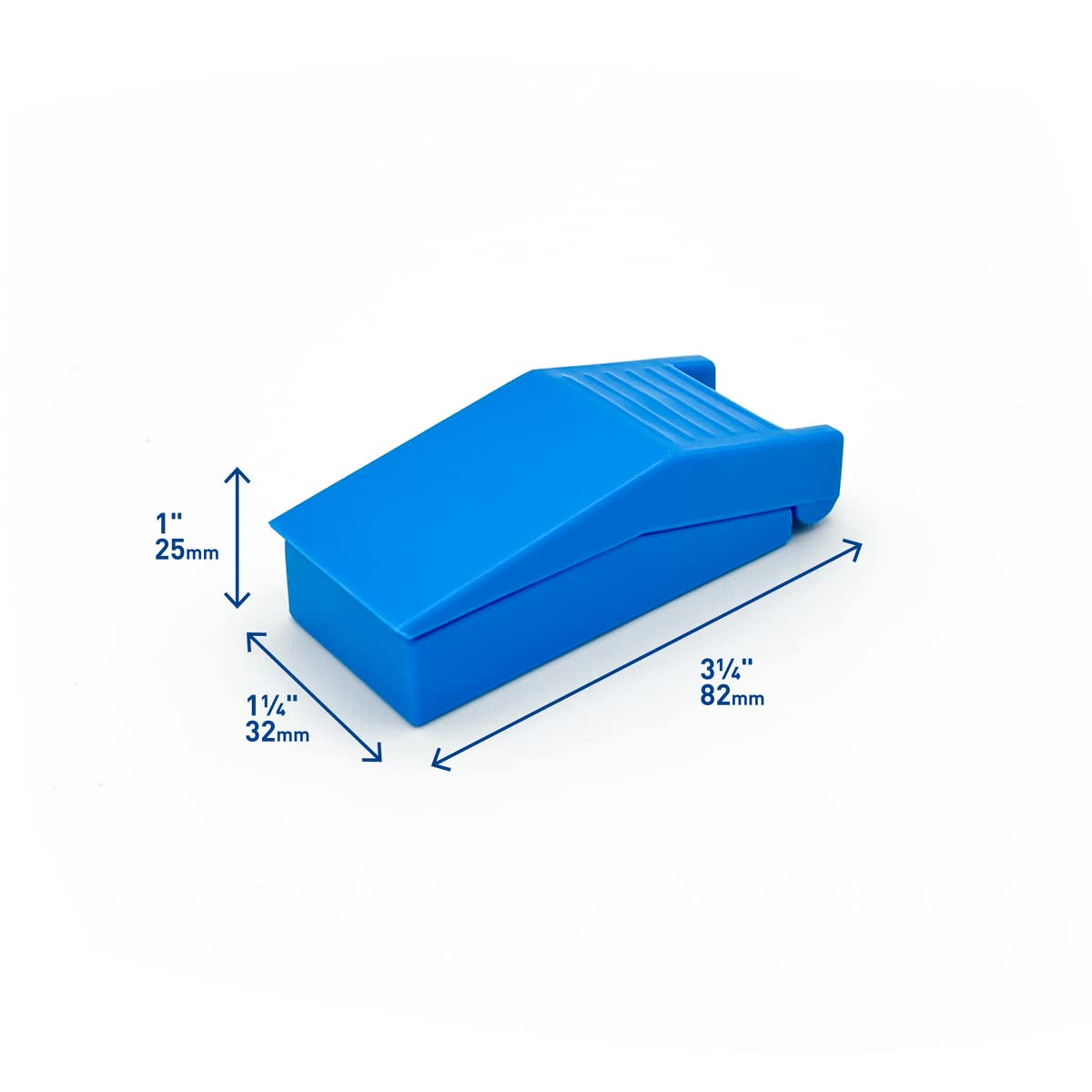 Acu-Life medication splitter open displaying the stainless steel blade and safety shield.